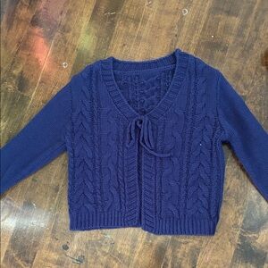 Navy Cable Knit Women's Sweater